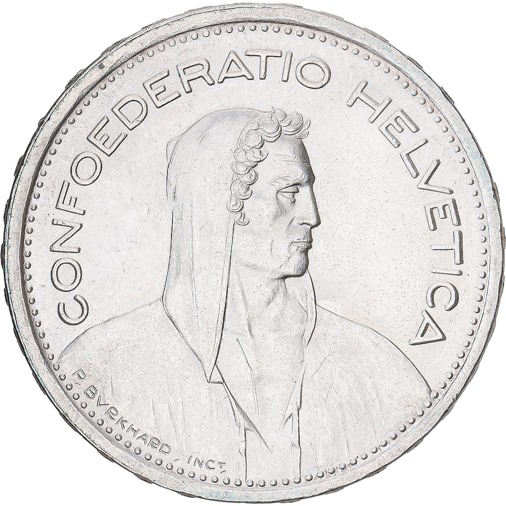 Coin, Switzerland, 5 Francs, 1954, Bern, , Silver, KM:40