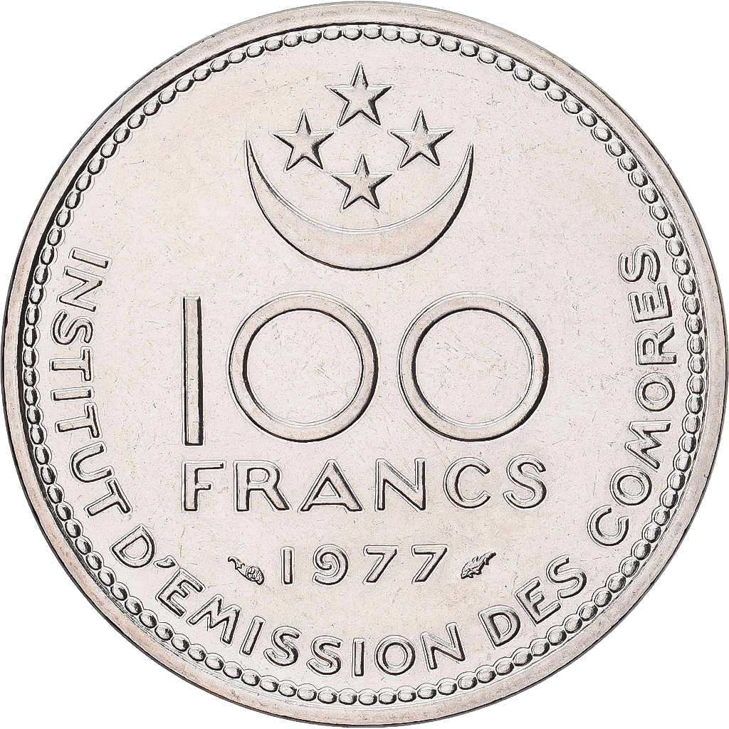 Munten, Comoros, 100 Francs, 1977, Monnaie de Paris, ESSAI, FDC, Nickel, KM:E7