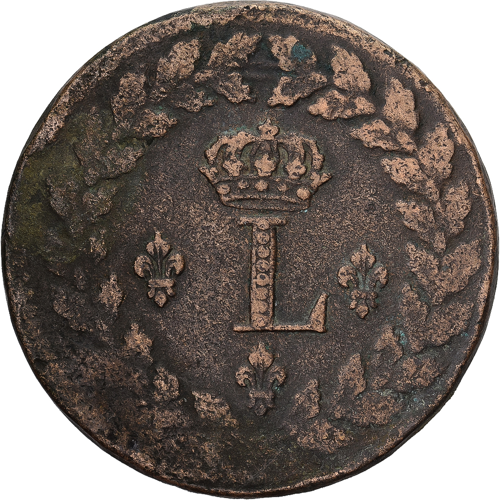 Monnaie, France, Louis XVIII, Decime, 1815, Strasbourg, TTB, Bronze