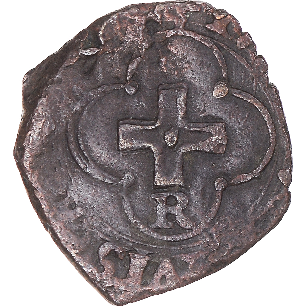 Coin, France, François Ier, Denier tournois à la croisette, Villeneuve