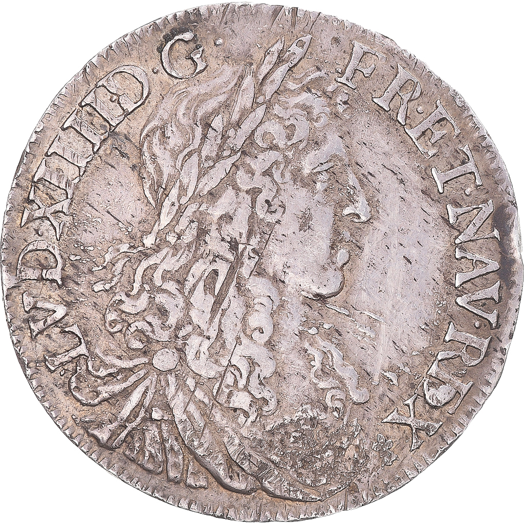 Coin, France, Louis XIV, 1/2 Écu au buste juvénile, 1662, Rennes, 