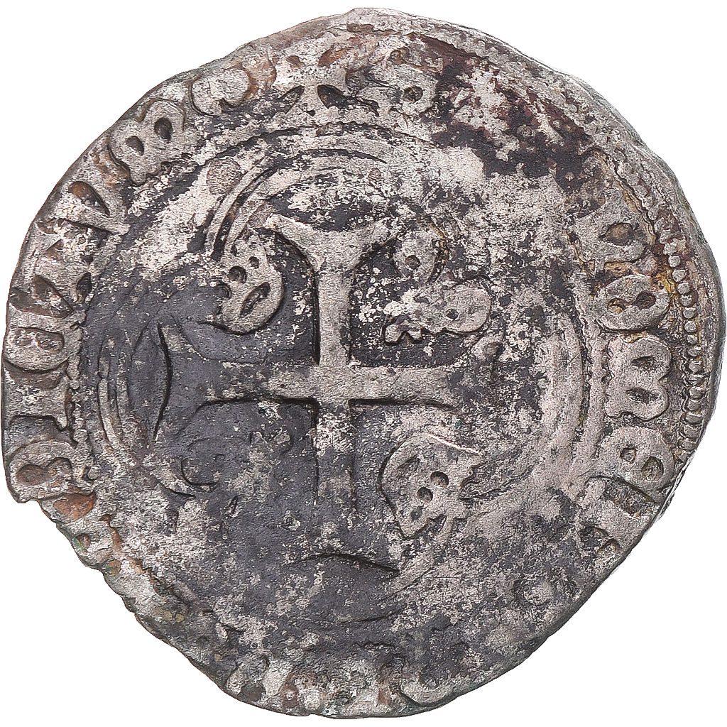Coin, France, Charles VIII, Blanc à la couronne, 1483-1498, Montpellier