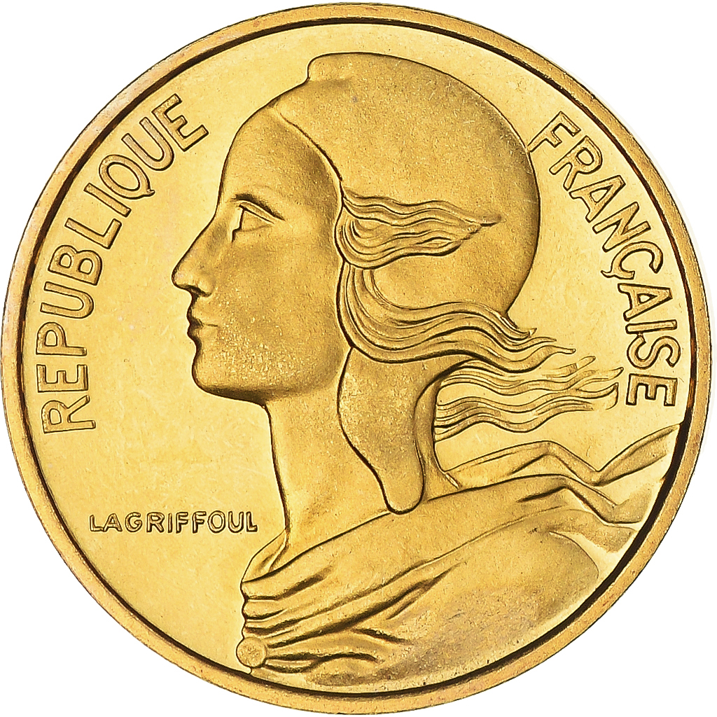 Coin, France, Marianne, 5 Centimes, 1977, Paris, série FDC, 