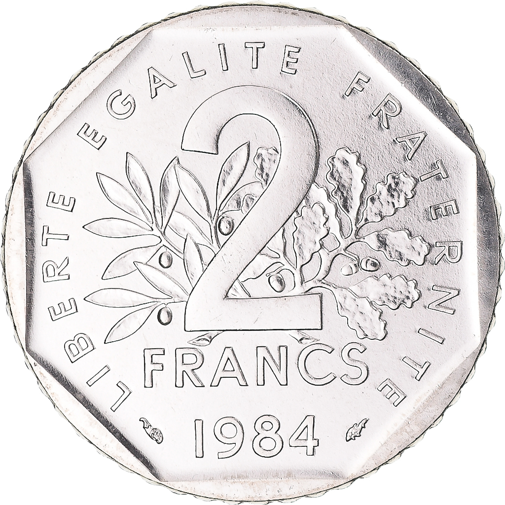 Coin, France, Semeuse, 2 Francs, 1984, Paris, série FDC, , Nickel