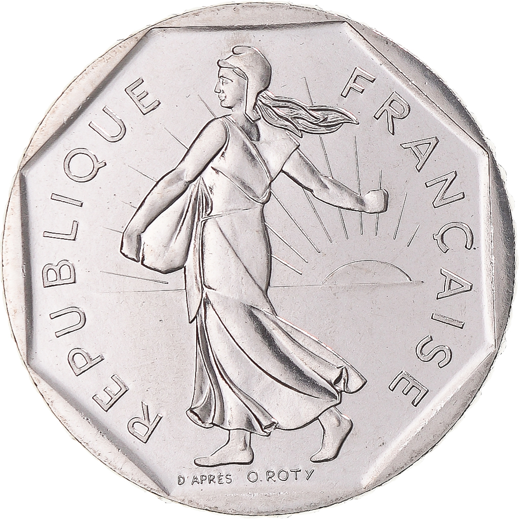 Coin, France, Semeuse, 2 Francs, 1989, Monnaie de Paris, série FDC, 