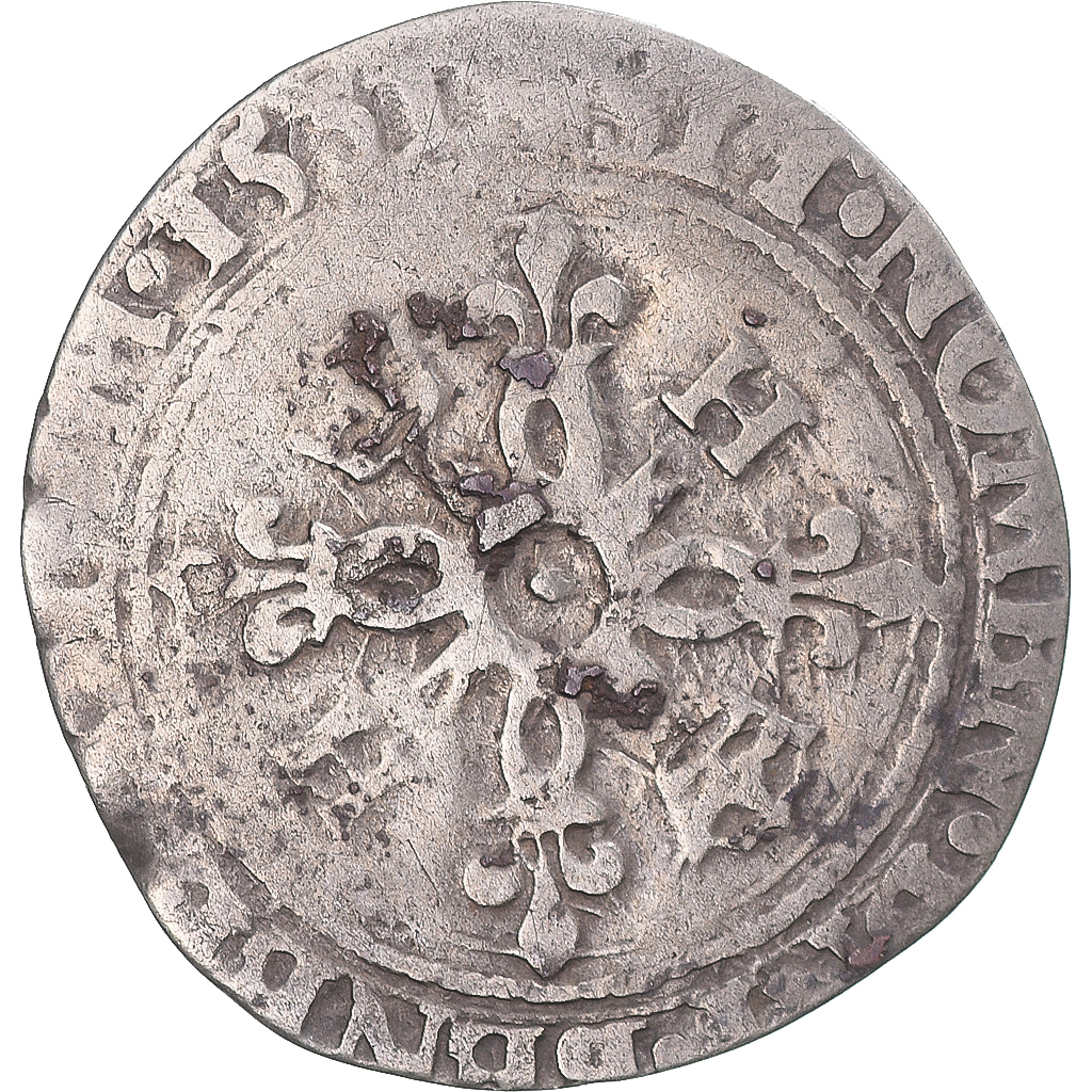Coin, France, Henri II, Douzain aux croissants, 1551, Toulouse, 