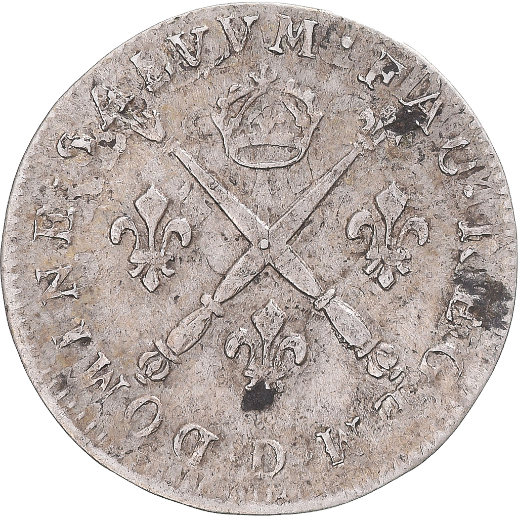 Coin, France, Louis XIV, 5 Sols aux insignes, 1702, Lyon, réformé, 