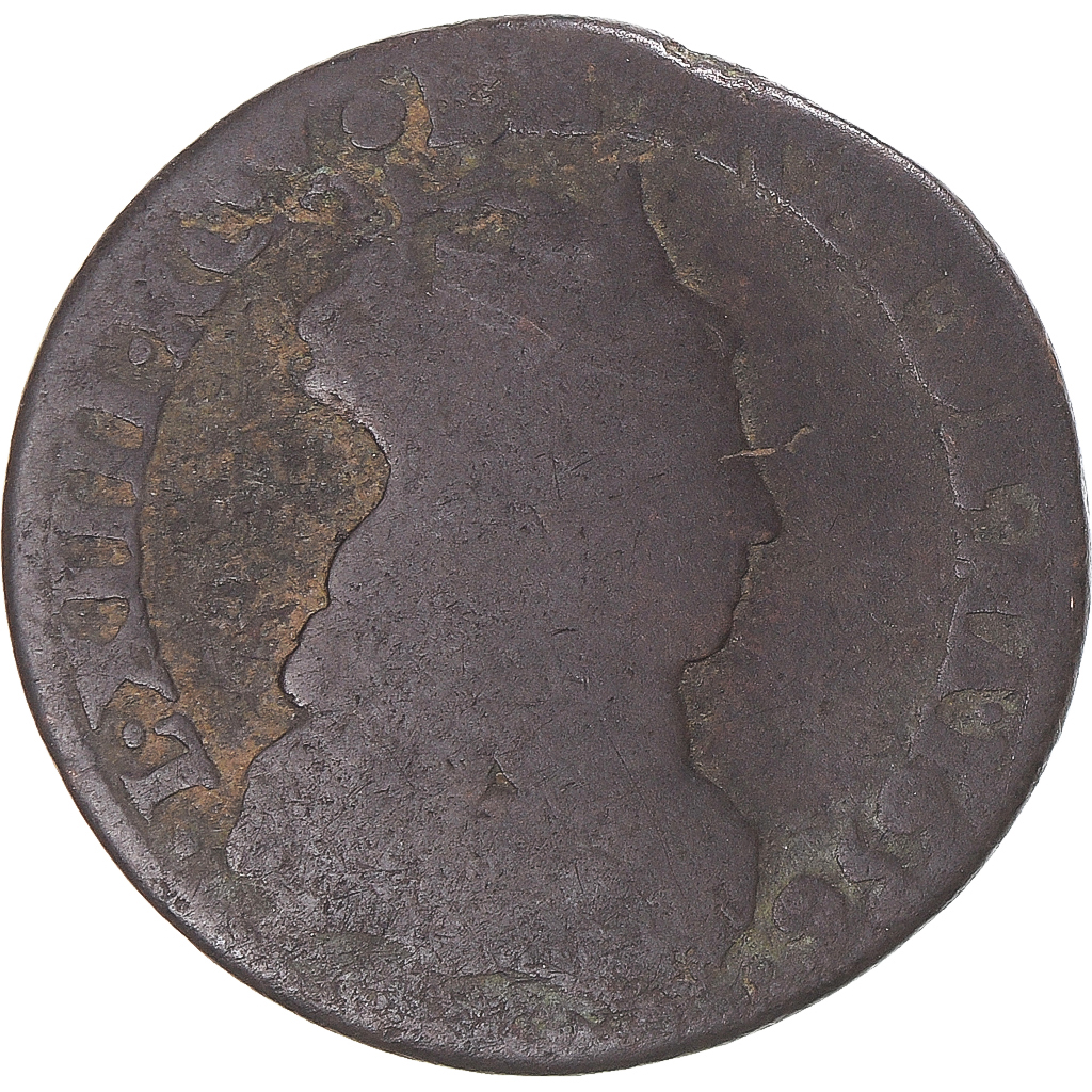 Coin, France, Louis XIV, Liard de France, Corbeil, , Copper, Gadoury:80
