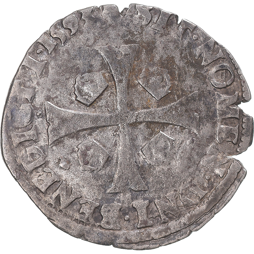 Coin, France, Henri III, Douzain aux deux H, 1593, Toulouse, , Billon