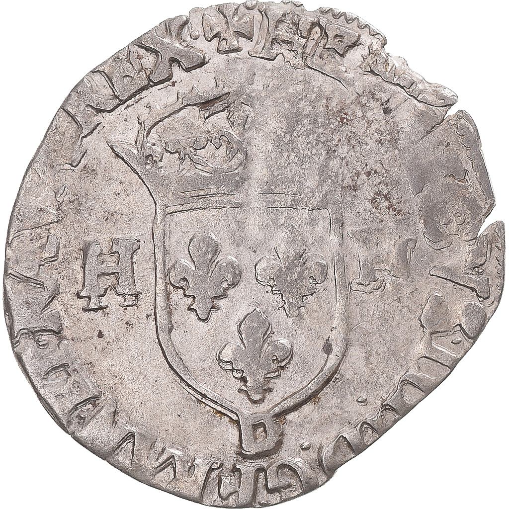 Coin, France, Henri IV, Douzain aux deux H, 1594, Lyon, , Billon