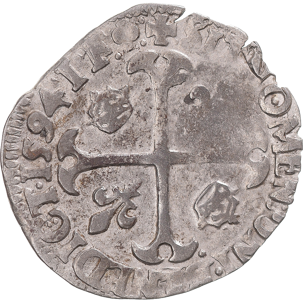Coin, France, Henri IV, Douzain aux deux H, 1594, Lyon, , Billon
