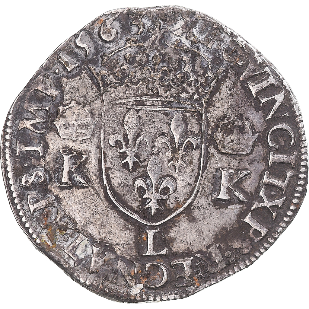 Coin, France, Charles IX, Teston au deux K couronnés, 1563, Bayonne, 