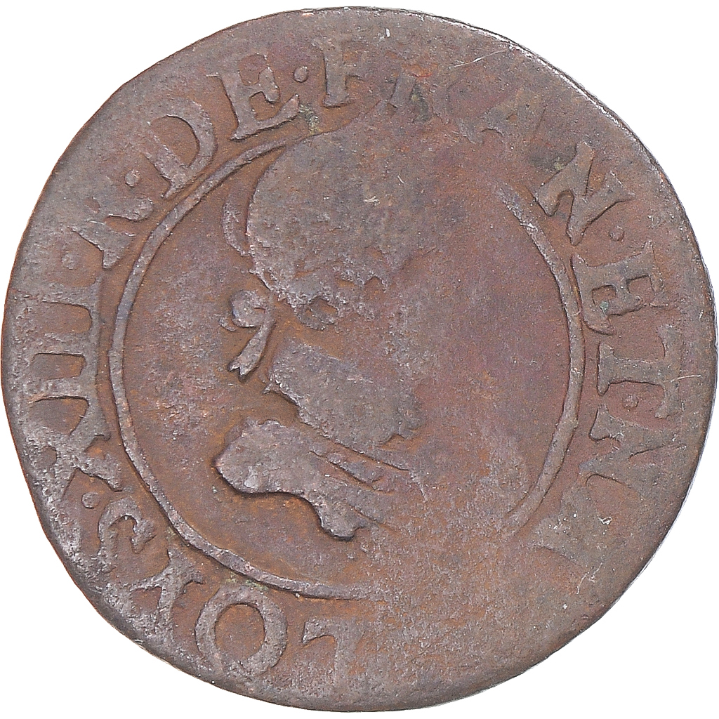 Coin, France, Louis XIII, Double Tournois, 1621, VF, Copper, Gadoury:8