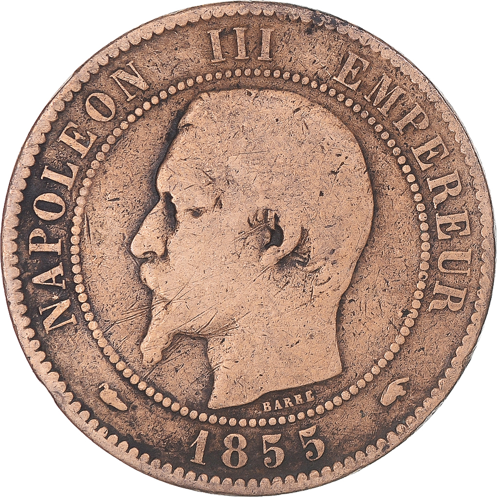 344343] Coin, France, Napoleon III, 10 Centimes, 1855, Paris, VF