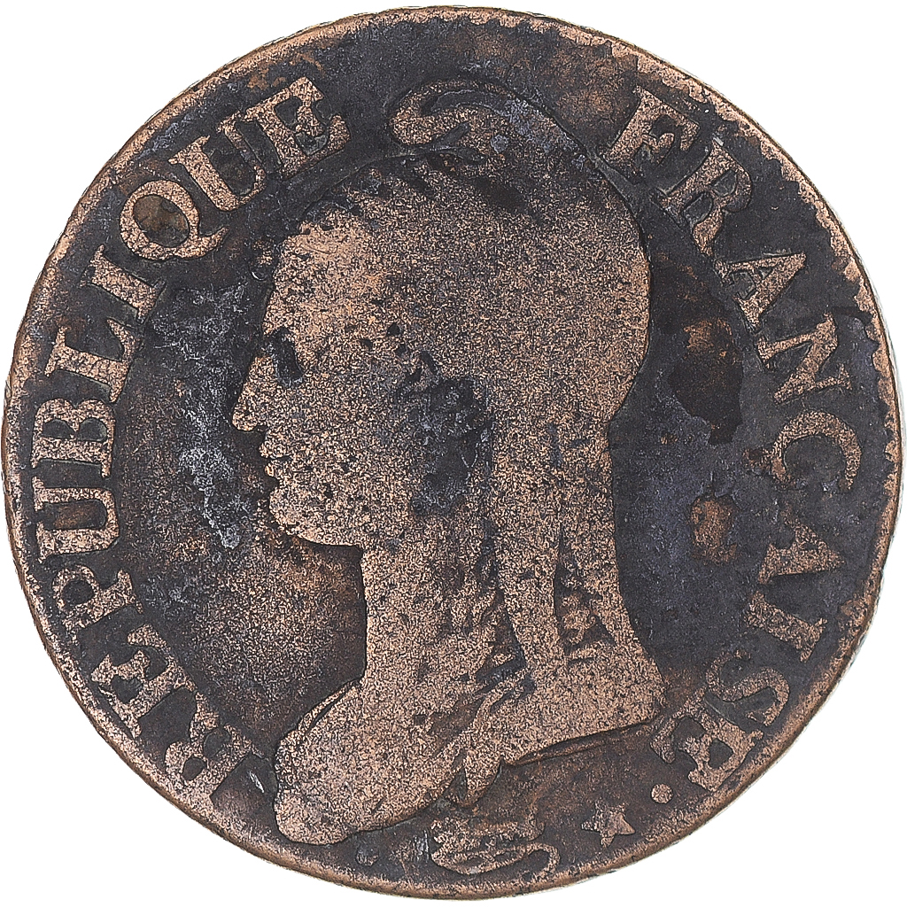 Coin, France, Dupré, 5 Centimes, AN 5, Paris, , Bronze, KM:640.1