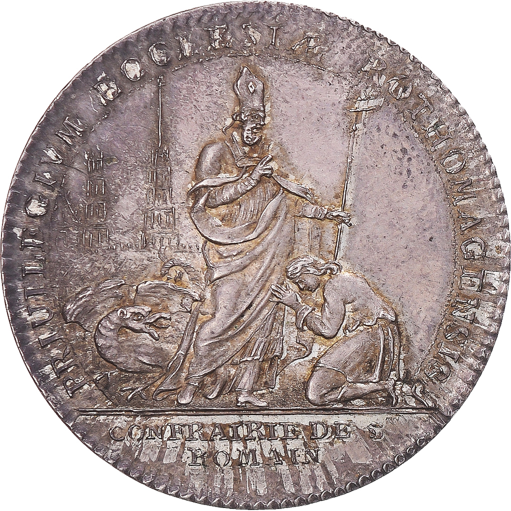 Frankrijk, Token, Confrérie de Saint-Romain, 1711, ROUEN, PR, Zilver