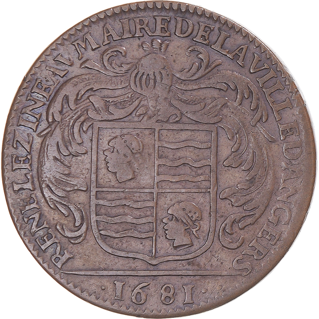 France, Token, Anjou, René Lezineau, maire d’Angers, 1681, , Copper