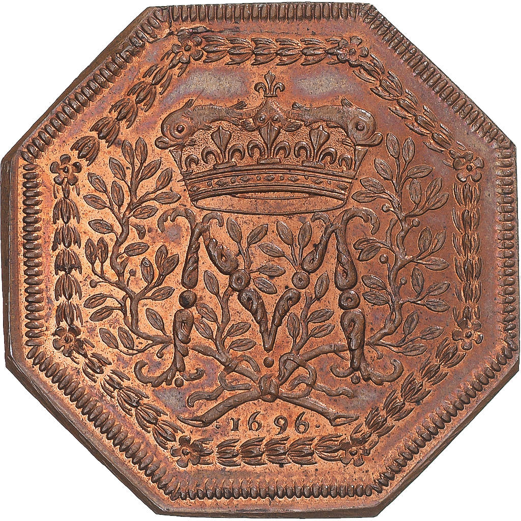 France, Token, Dauphiné, Anne Marie Christine de Bavière et Louis V, 1696