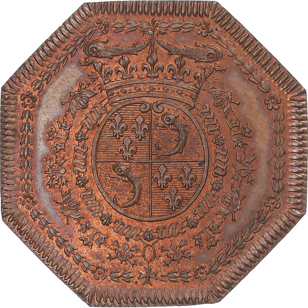 France, Token, Dauphiné, Anne Marie Christine de Bavière et Louis V, 1696