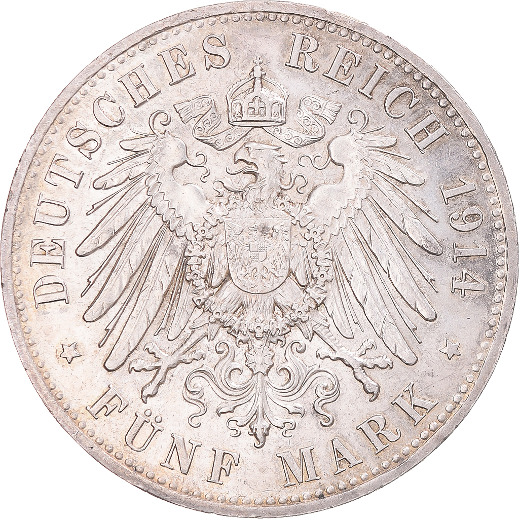 Coin, German States, PRUSSIA, Wilhelm II, 5 Mark, 1914, Berlin, 