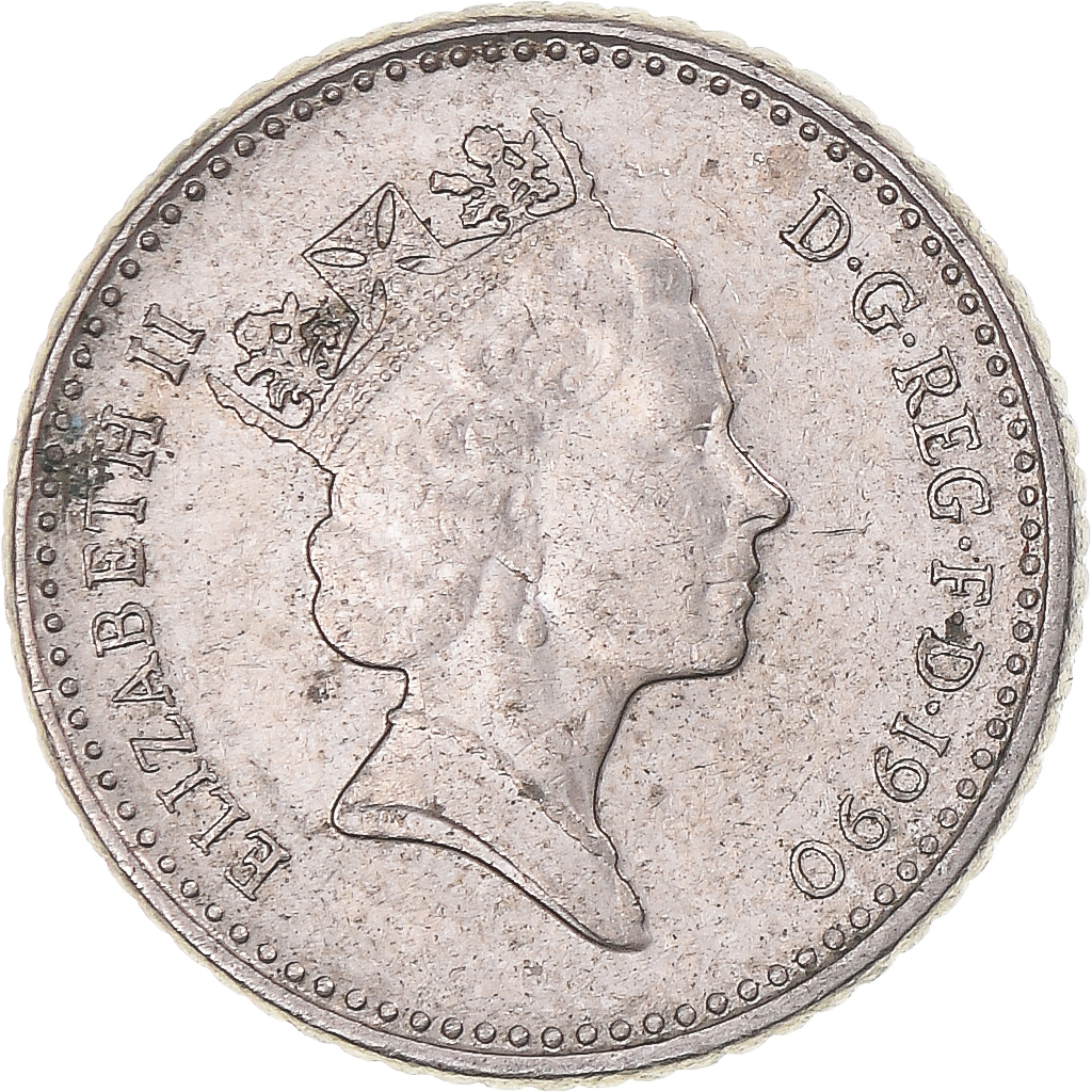 Coin, Great Britain, Elizabeth II, 5 Pence, 1990, , Copper-nickel
