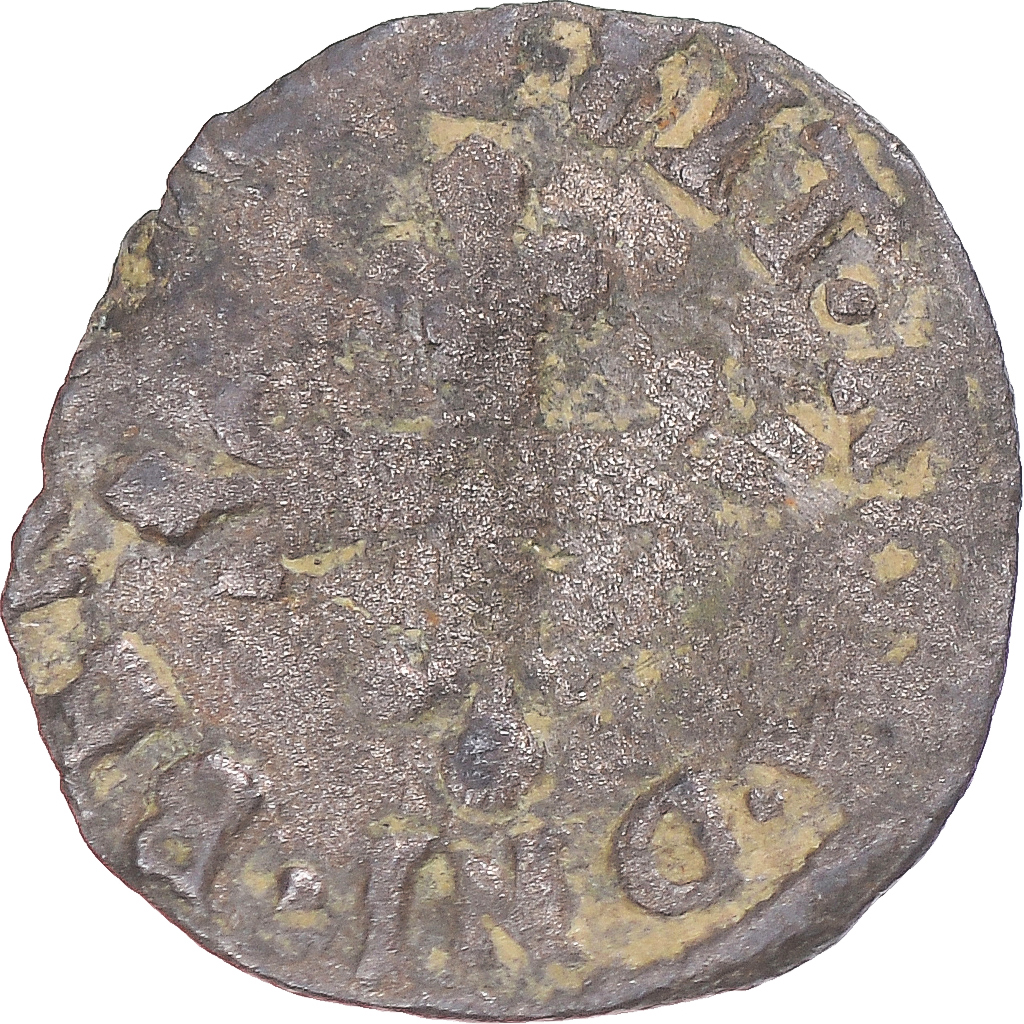 Coin, France, Henri III, liard à la croix fleurdelisée, , Billon