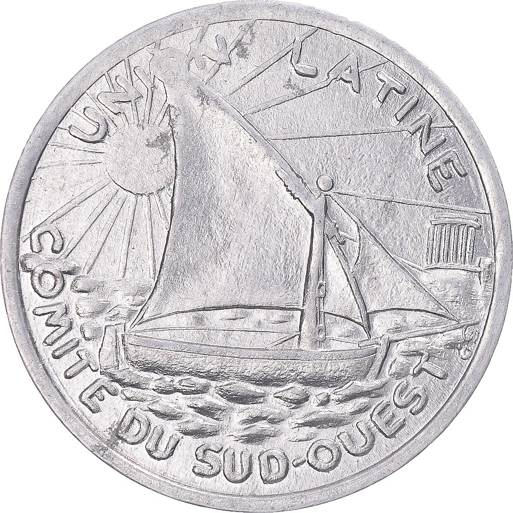 Coin, France, Département de la Garonne, 25 Centimes, 1922-1930, AU