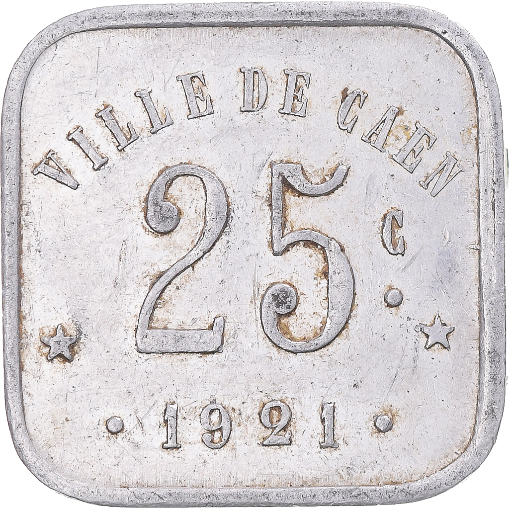 Coin, France, Union commerciale et industrielle de Caen, 25 Centimes, 1921