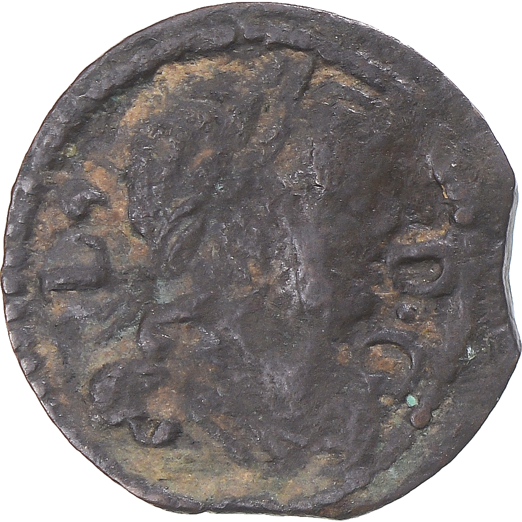 Coin, Spain, Catalonia, Louis XIV, Dinero, 1646, Barcelona, , Copper