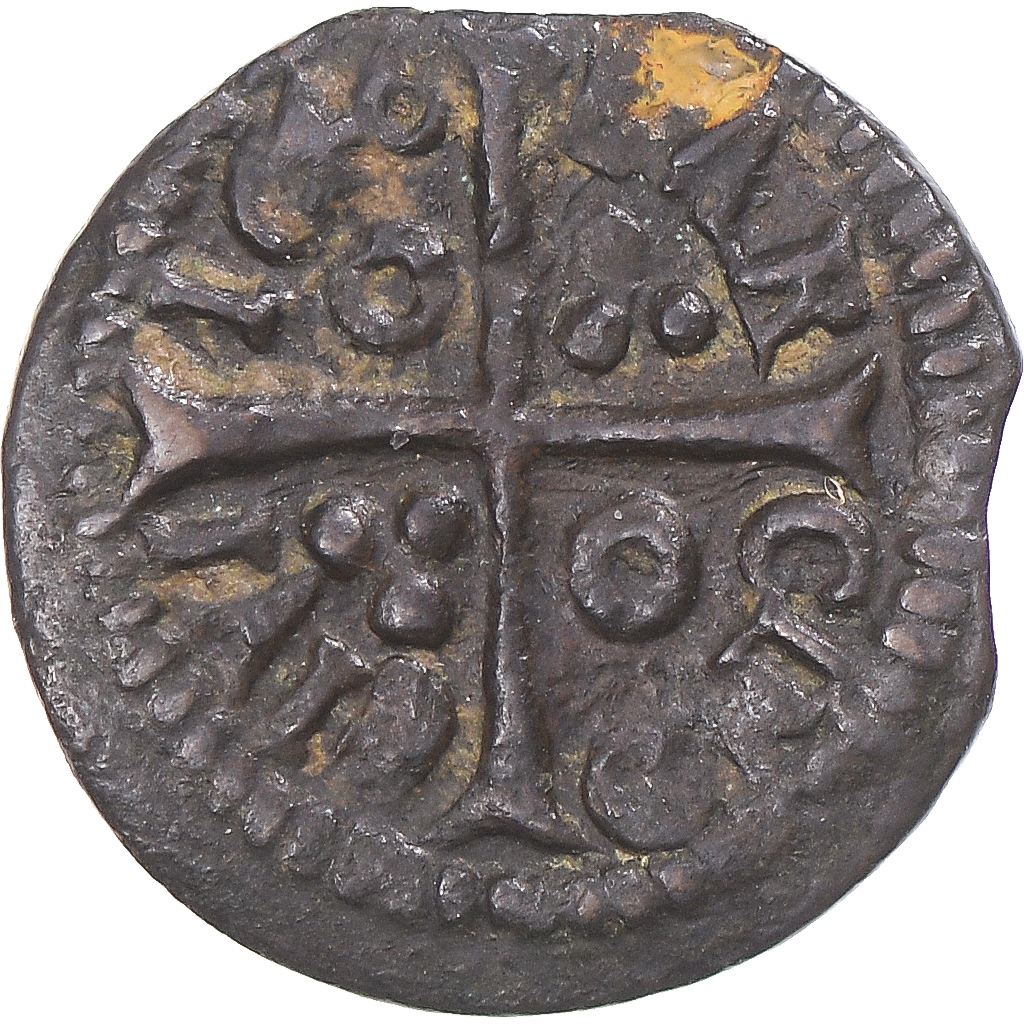 Coin, Spain, Catalonia, Louis XIV, Dinero, 1646, Barcelona, , Copper