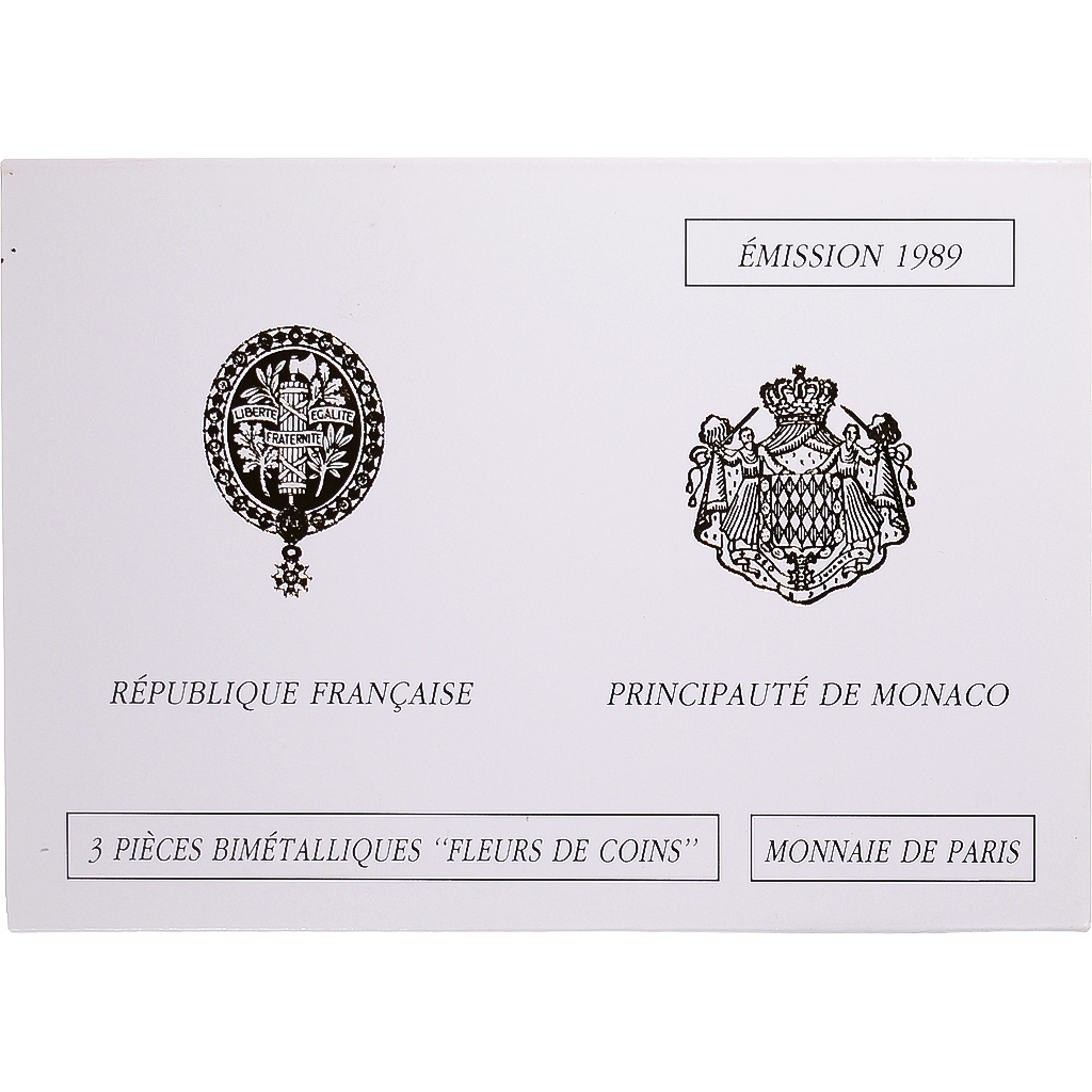 Coin, France, Coffret triptyque 3 x 10 frs., 1989, MDP, FDC, 614/2000