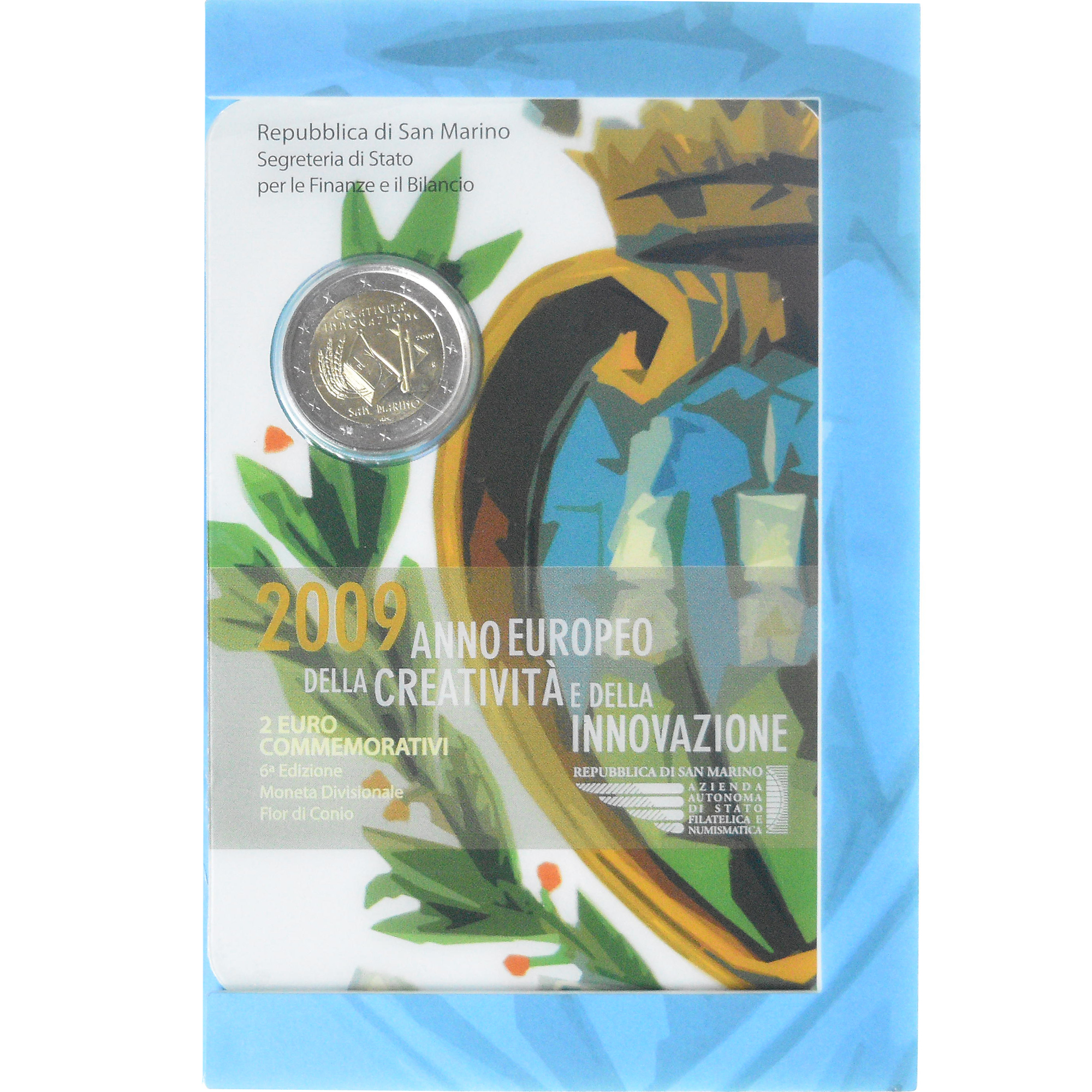 San Marino, 2 Euro, année européenne de la créativité, 2009, Rome, FDC