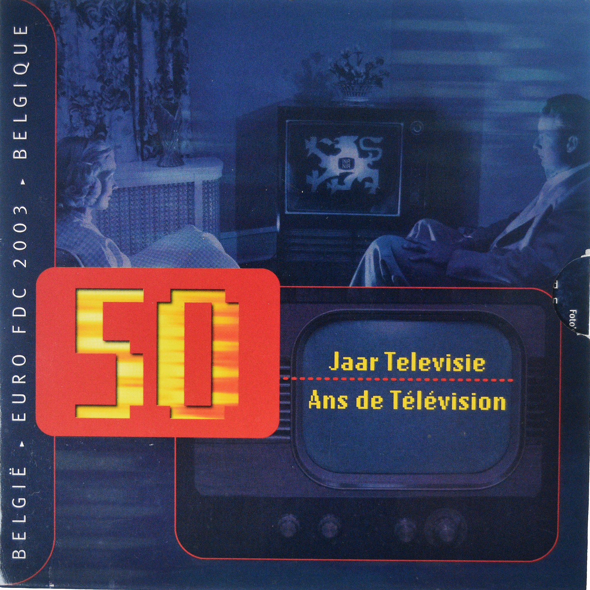 Belgium, Coffret 1c. à 2€ + jeton, 50 Ans de Télévision, 2003, Brussels