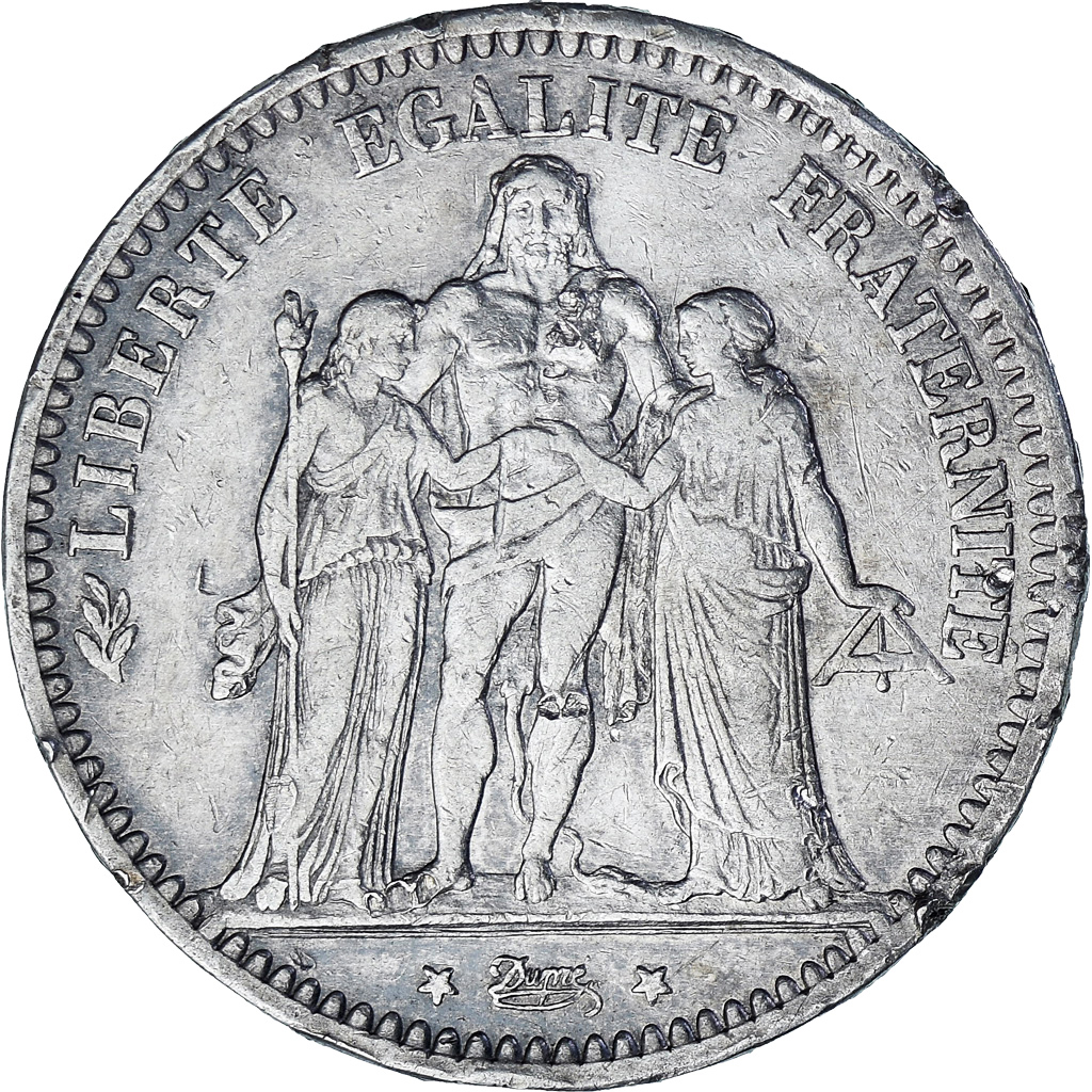 France, Hercule, 5 Francs, 1873, Bordeaux, , Silver, KM:820