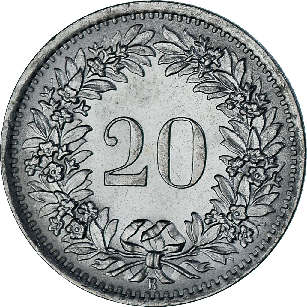 Coin, Switzerland, 20 Rappen, 1969, Bern, , Copper-nickel, KM:29a
