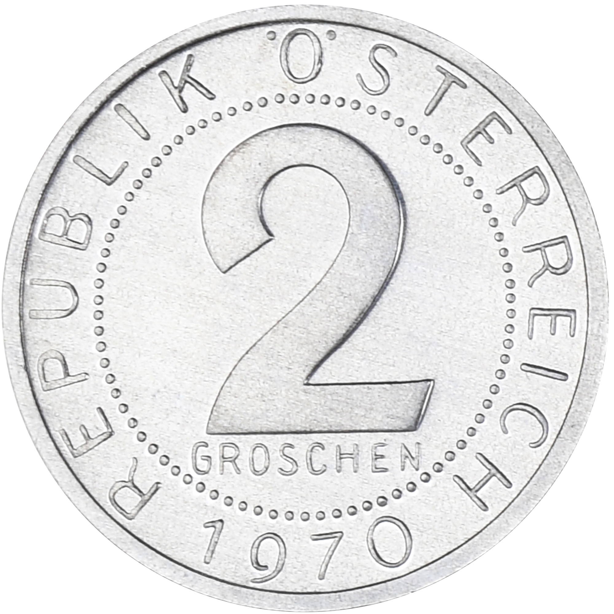 Coin, Austria, 2 Groschen, 1970, Vienna, Proof, , Aluminum, KM:2876