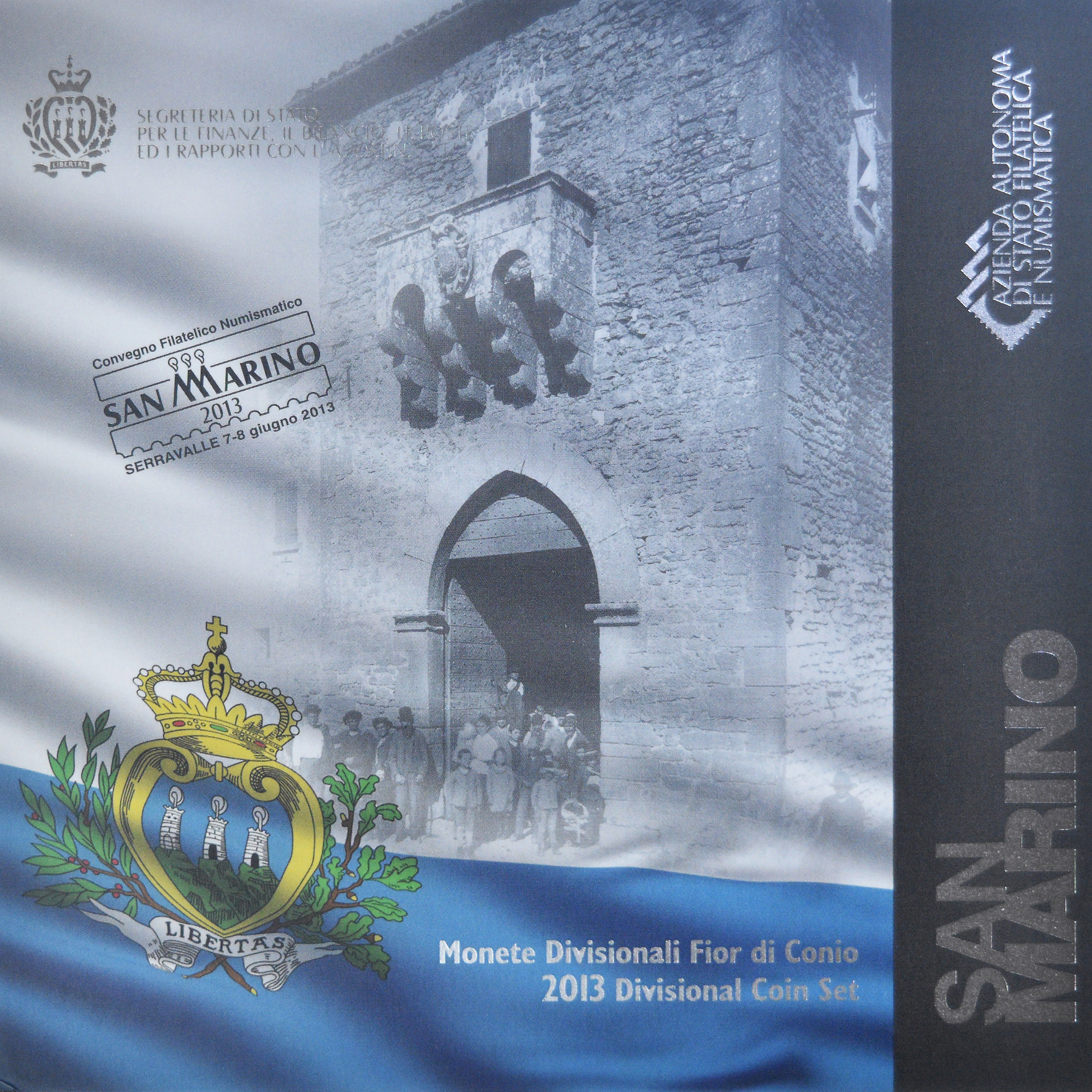 San Marino, Coffret 1c. à 2€, 2013, Rome, FDC, STGL