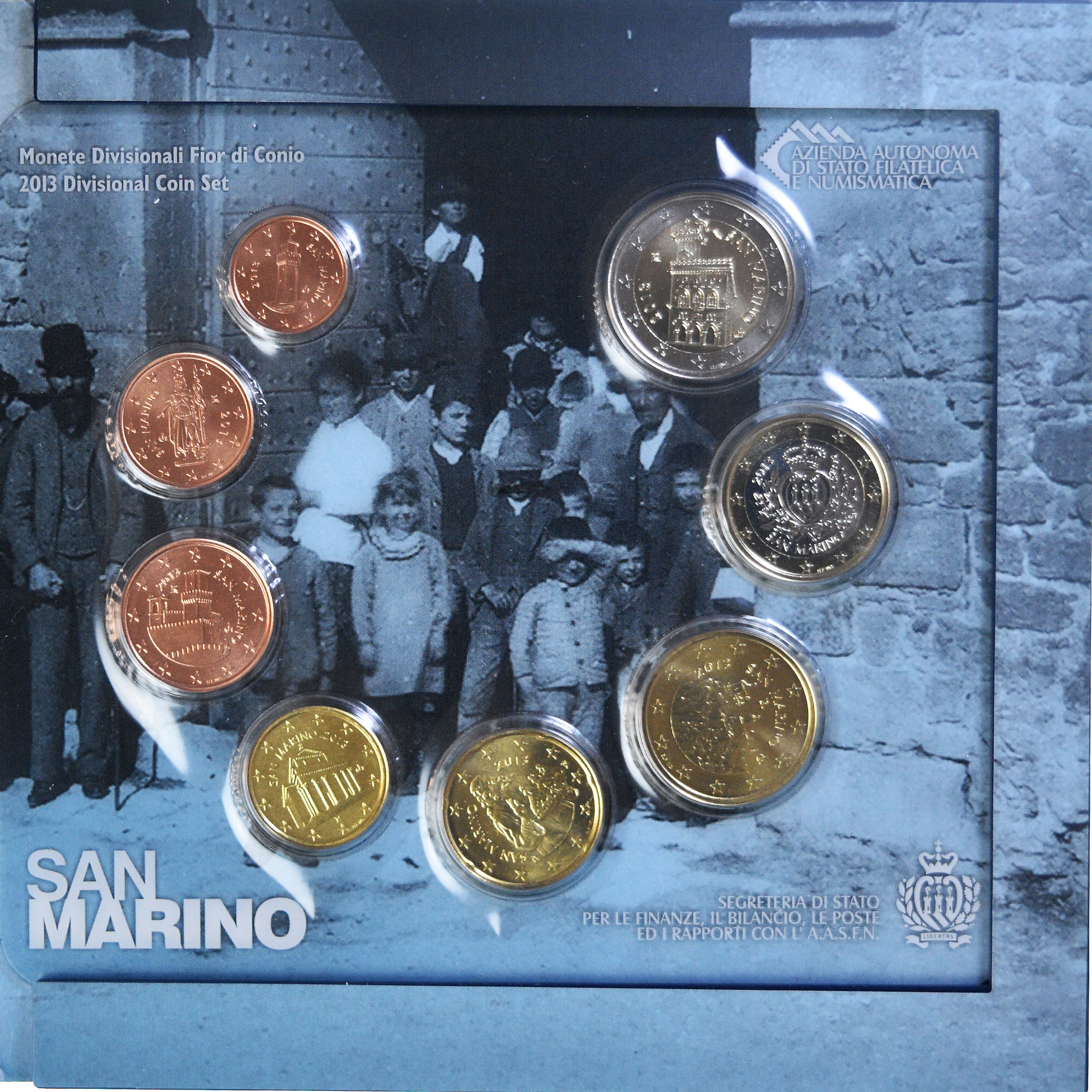 San Marino, Coffret 1c. à 2€, 2013, Rome, FDC, STGL