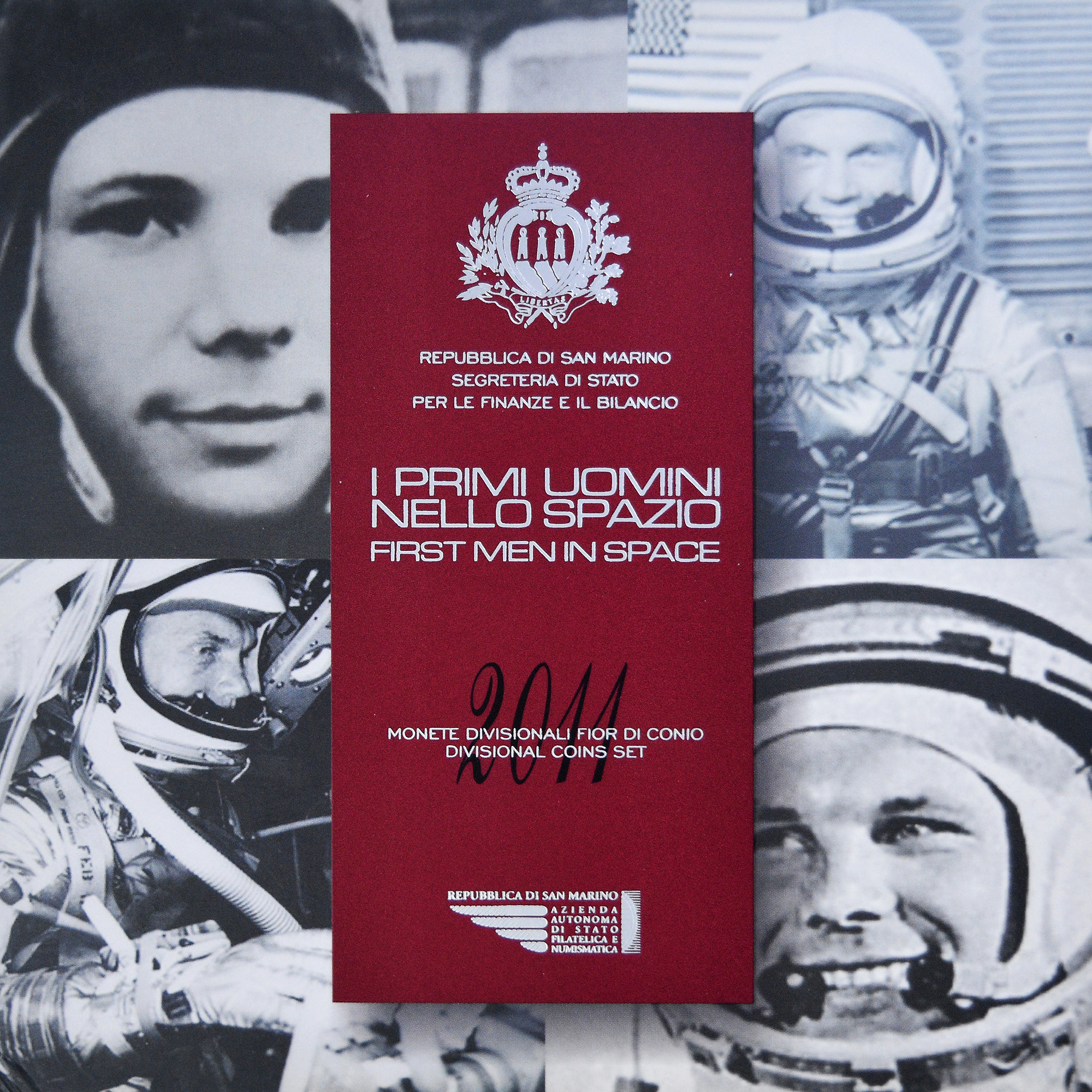 San Marino, Coffret 1c. à 5€, Youri Gagarine, 2011, Rome, FDC, STGL