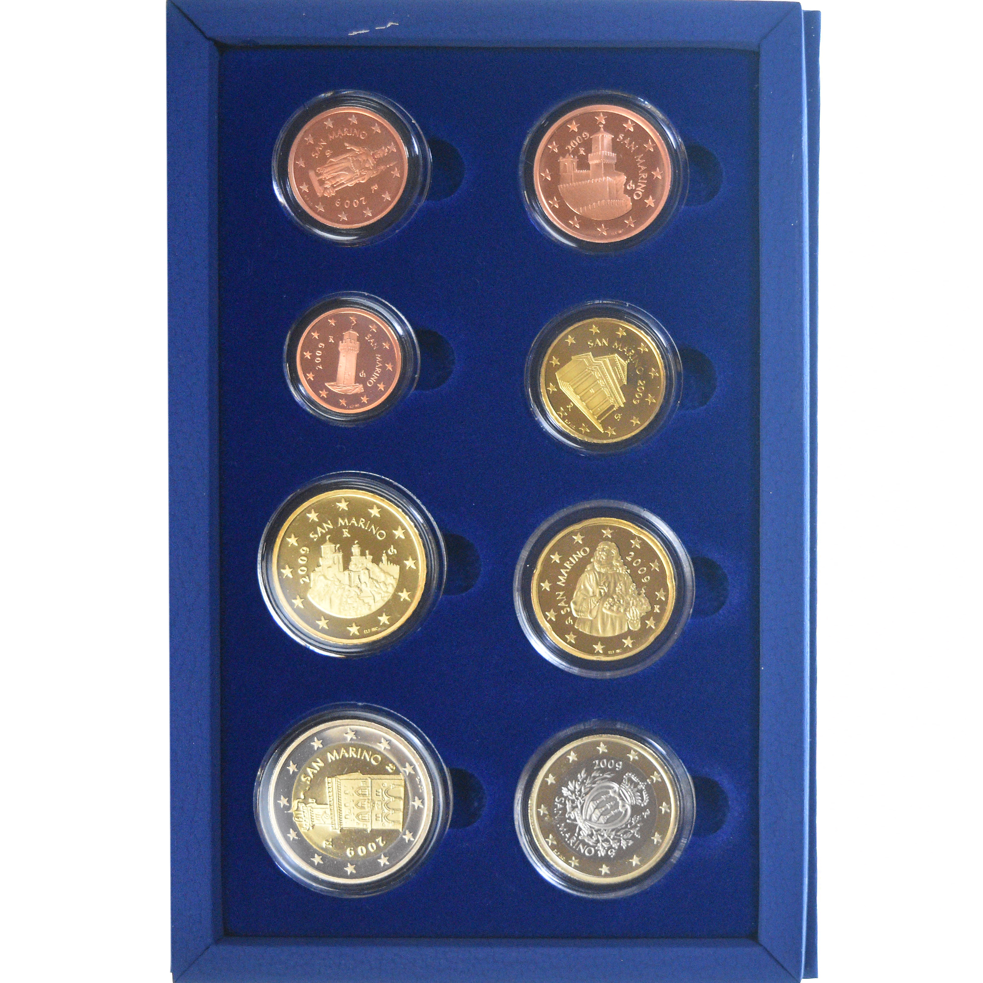 San Marino, Coffret 1c. à 2€, 2009, Rome, BE, STGL