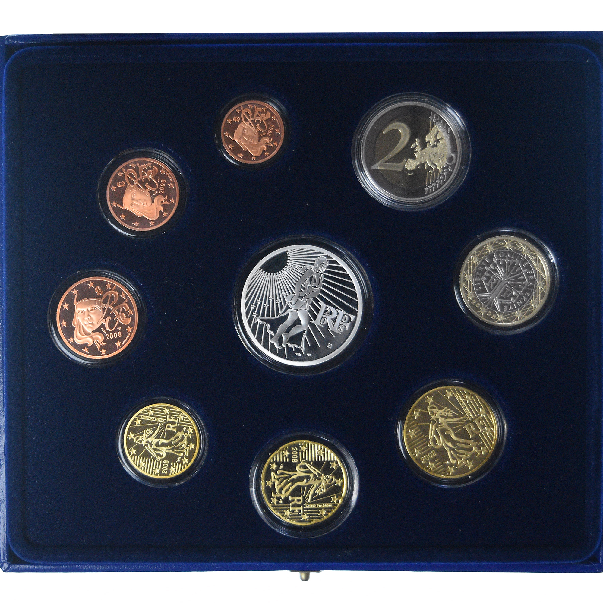 France, Marianne, Coffret 1c. à 15€, 2008, Monnaie de Paris, BE, MS
