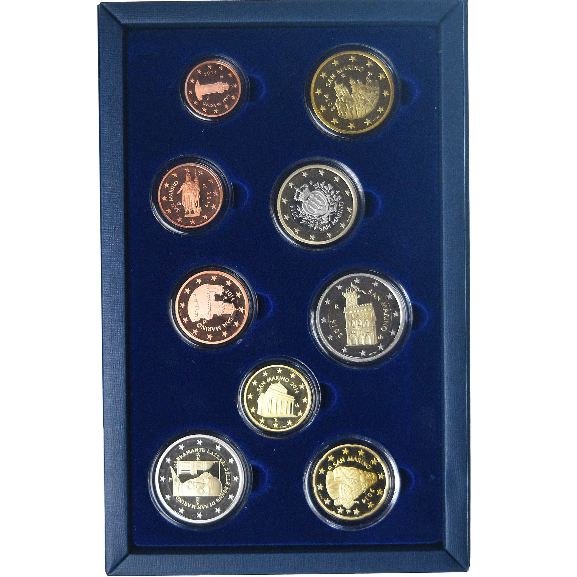 San Marino, Coffret 1c. à 2€, 2014, Rome, BE, STGL
