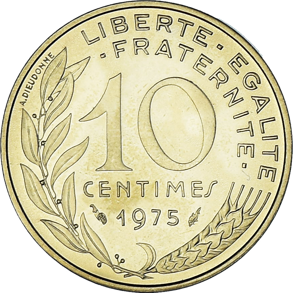 Coin, France, Marianne, 10 Centimes, 1975, Paris, série FDC, 