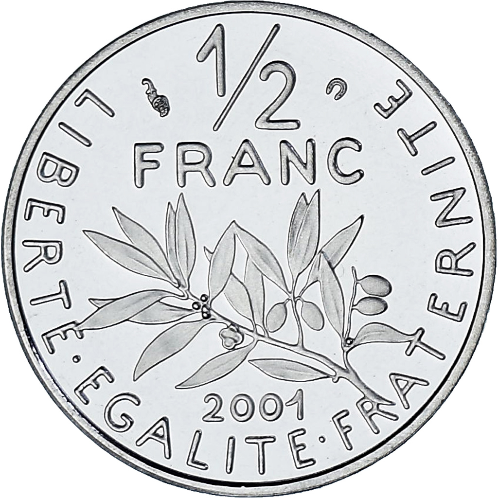 Coin, France, Semeuse, 1/2 Franc, 2001, Monnaie de Paris, BE, , Nickel