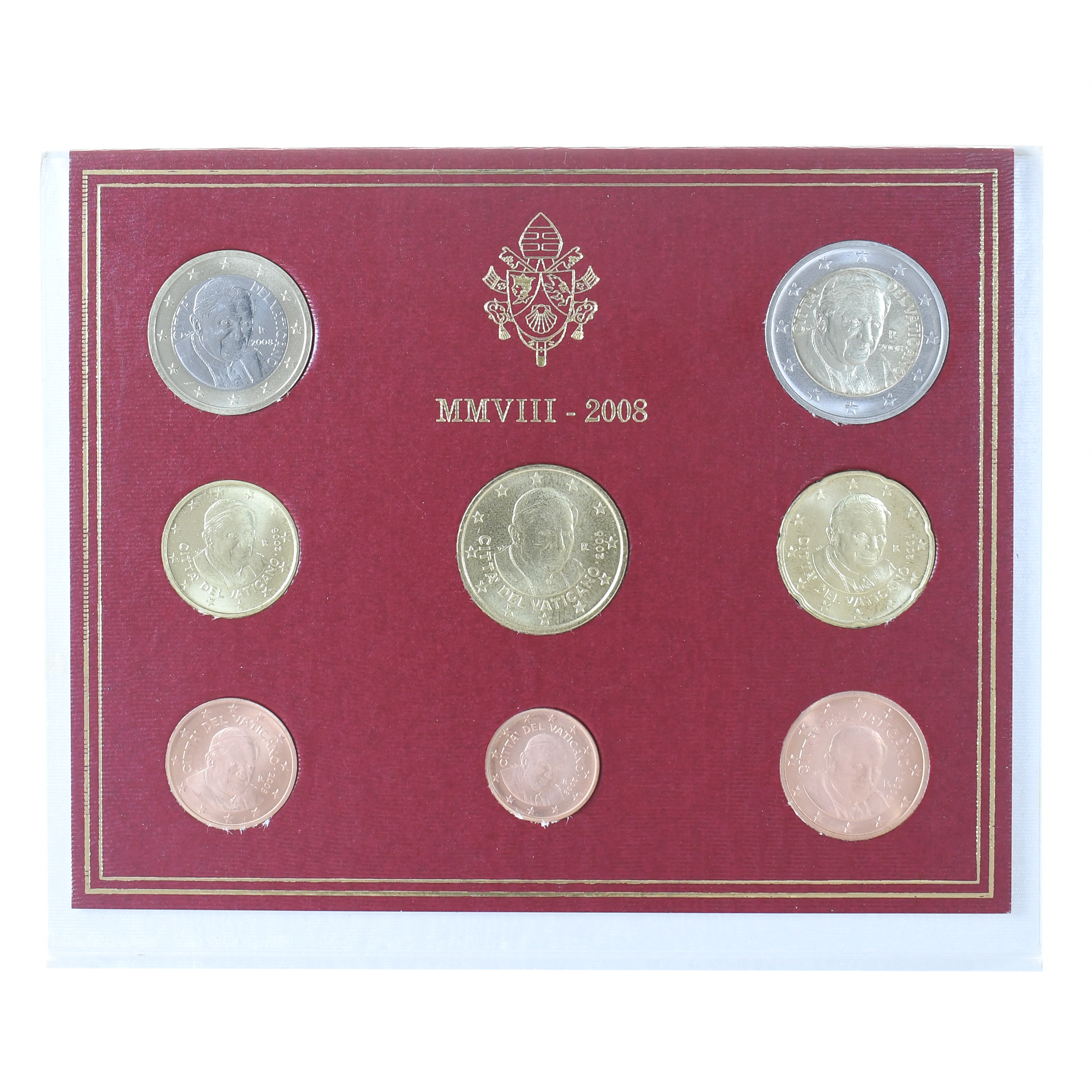 Vatican, Benoît XVI, Coffret 1c. à 2€, 2008, Rome, 