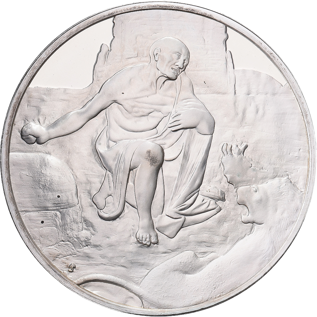 France, Medal, Léonard de Vinci, saint Jérôme, Proof, , Silver