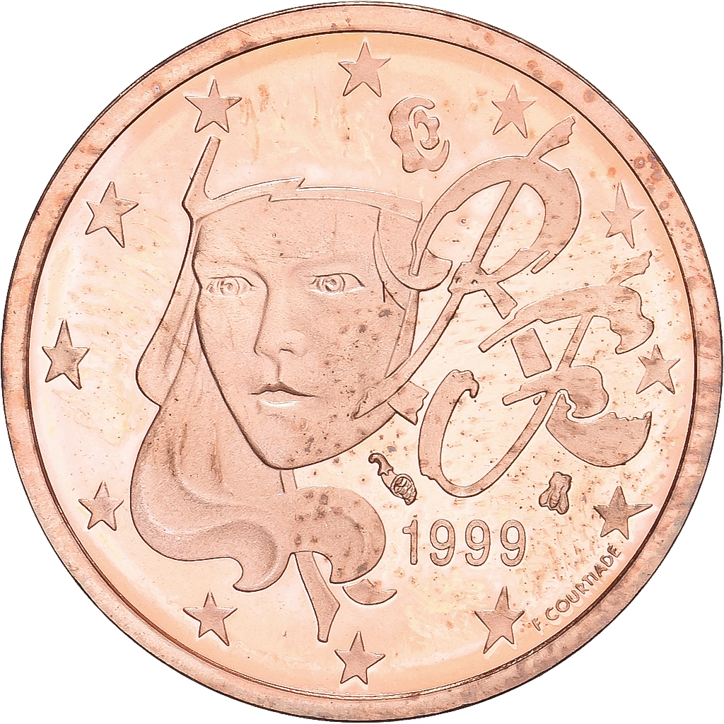 France, 2 Euro Cent, 1999, Paris, BE, , Copper Plated Steel, KM:1283