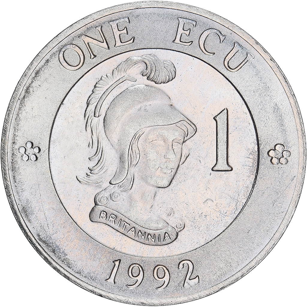 United Kingdom, 1 Ecu Europa, 1992, Tower mint, BU, , Copper-nickel