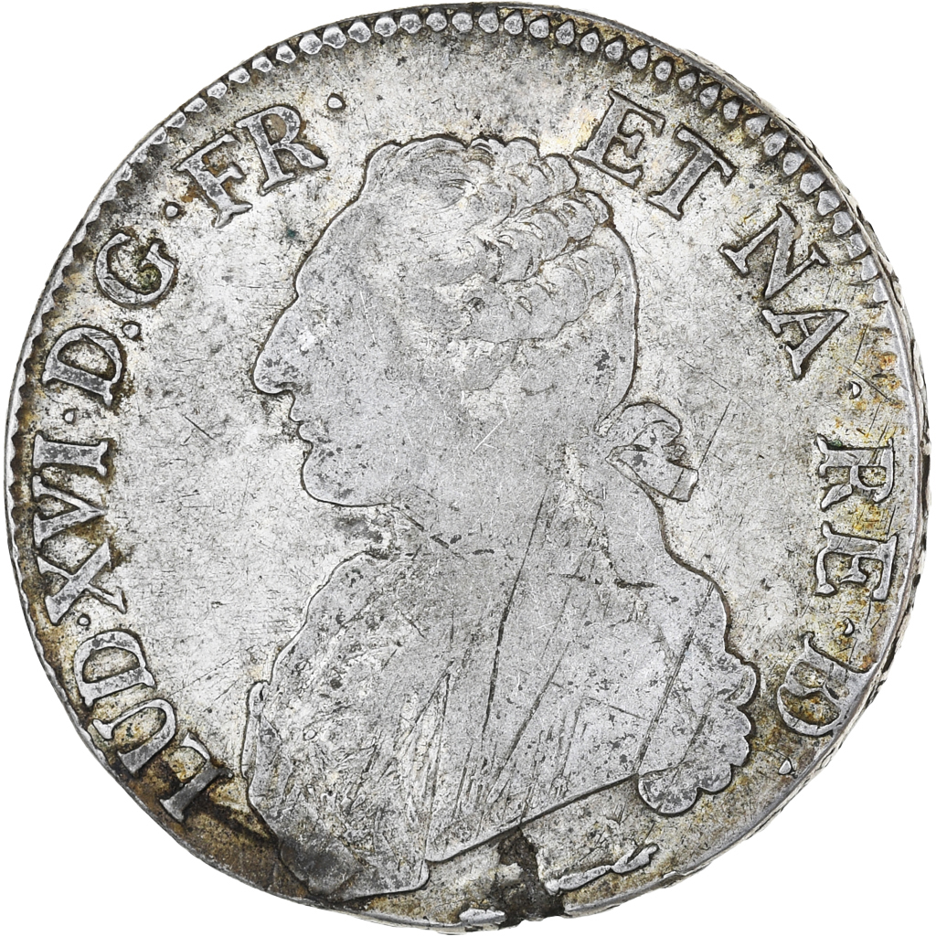 France, Louis XVI, Écu de Béarn aux branches d'olivier, 1786, Pau, 