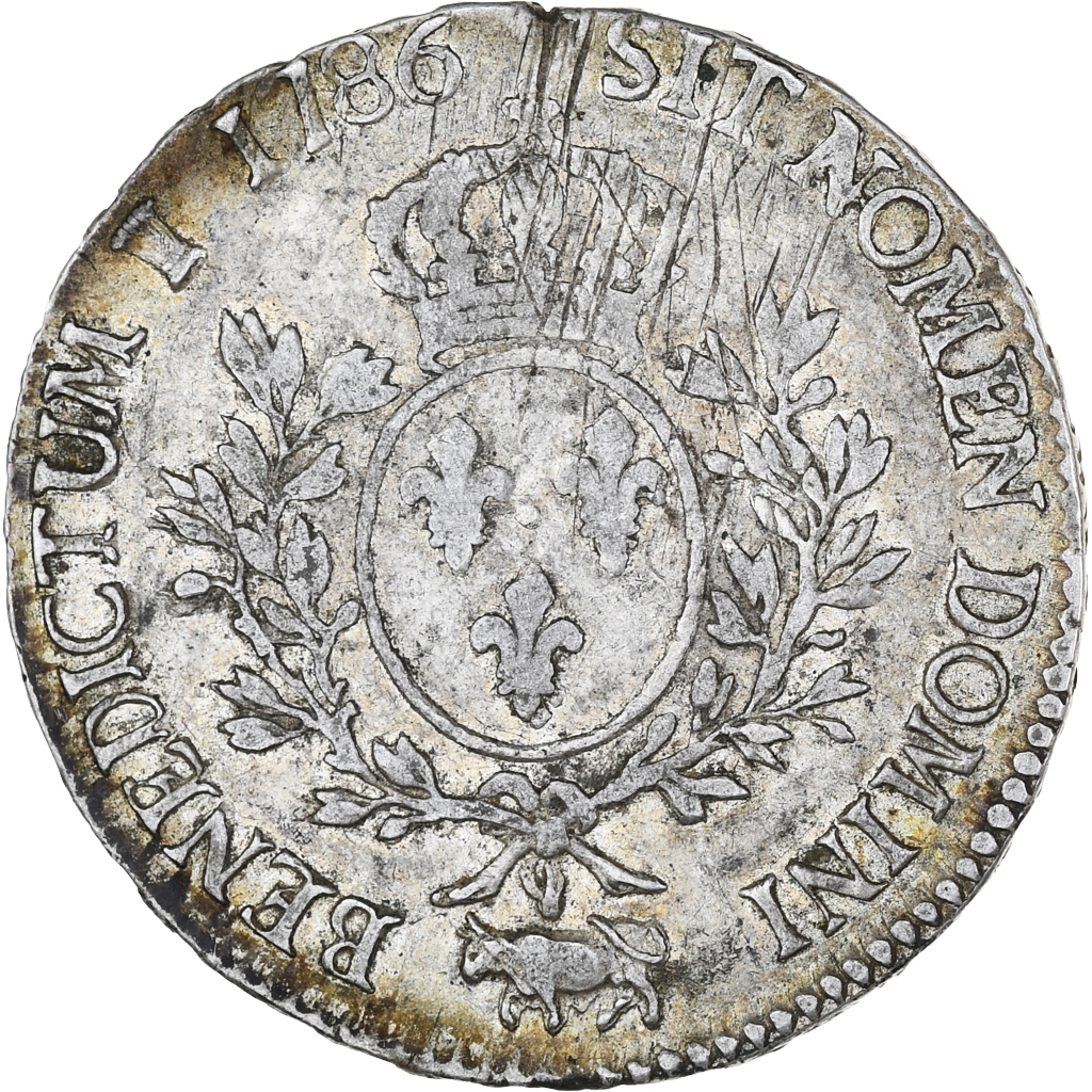 France, Louis XVI, Écu de Béarn aux branches d'olivier, 1786, Pau, 